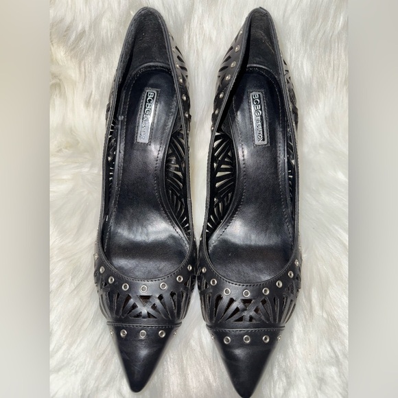 BCBGeneration Black Heels with Geometric Cutouts - Picture 1 of 6